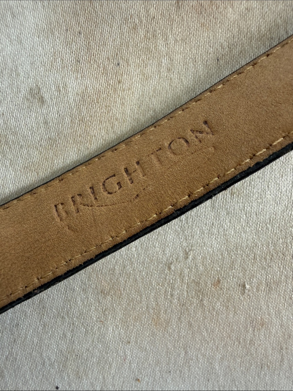 BRIGHTON ladies crocodile embossed, genuine, leather belt large - Picture 4 of 9